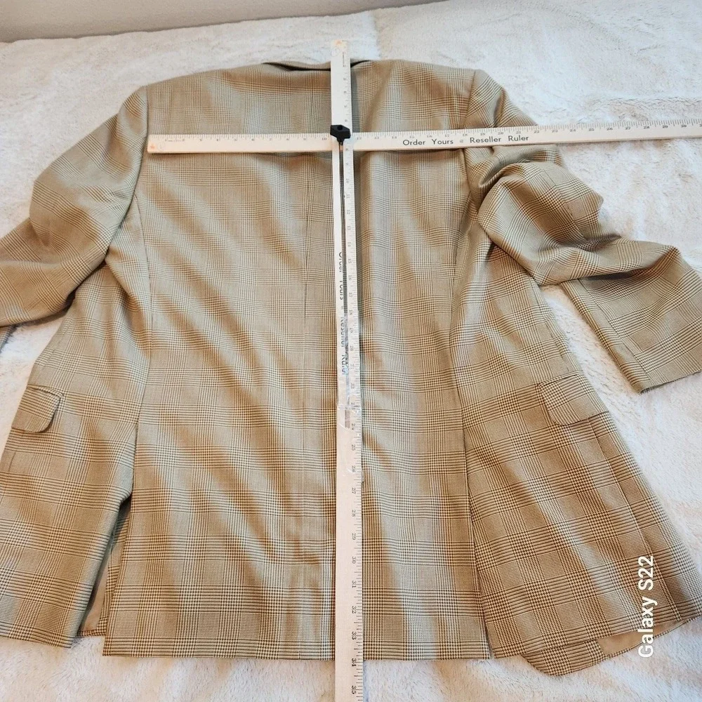 Ermenegildo Zegna Silk Wool Blazer Jacket Mens 44R Houndstooth Sport Coat Italy
